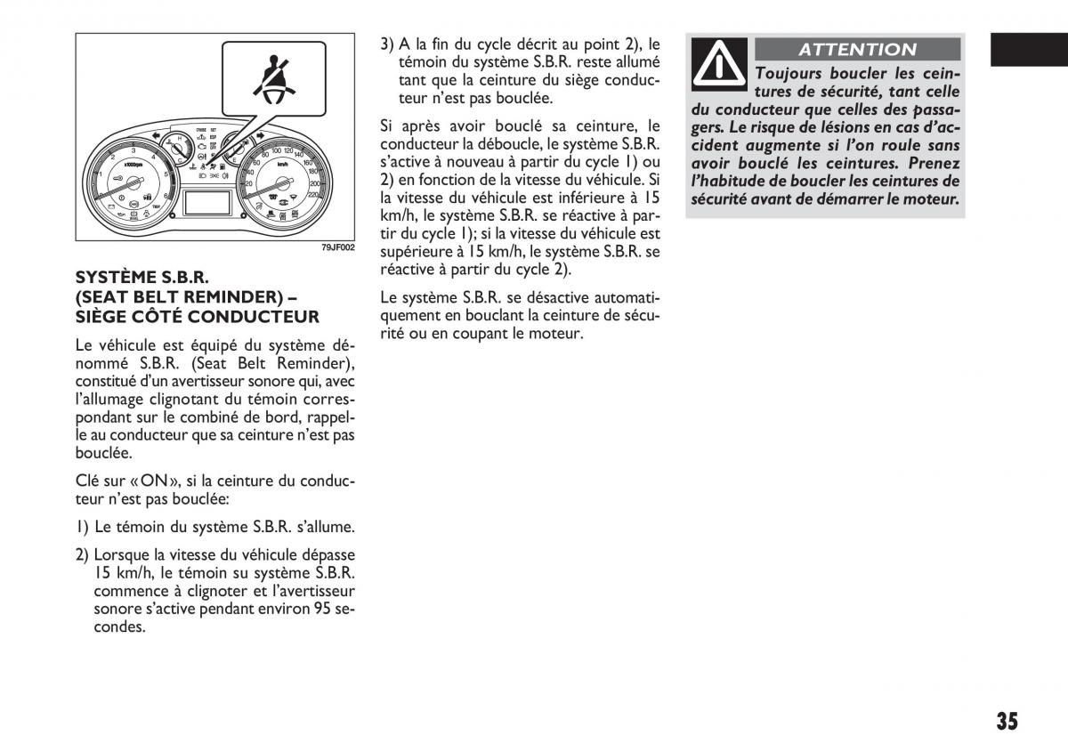 Fiat Sedici manuel du proprietaire / page 36