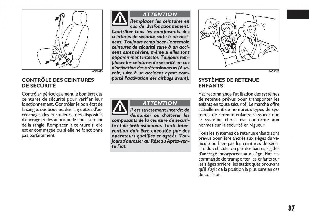 Fiat Sedici manuel du proprietaire / page 38