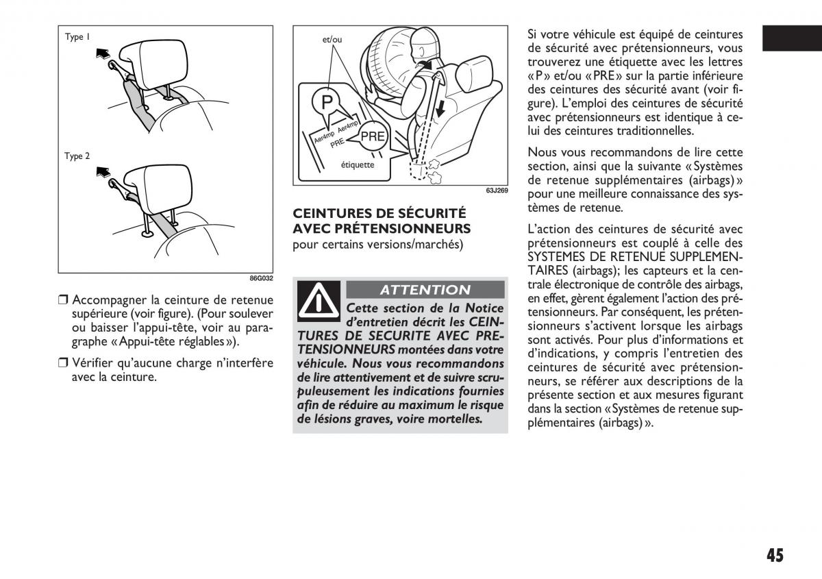 Fiat Sedici manuel du proprietaire / page 46