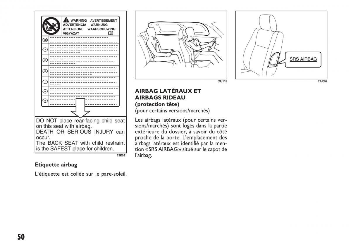 Fiat Sedici manuel du proprietaire / page 51