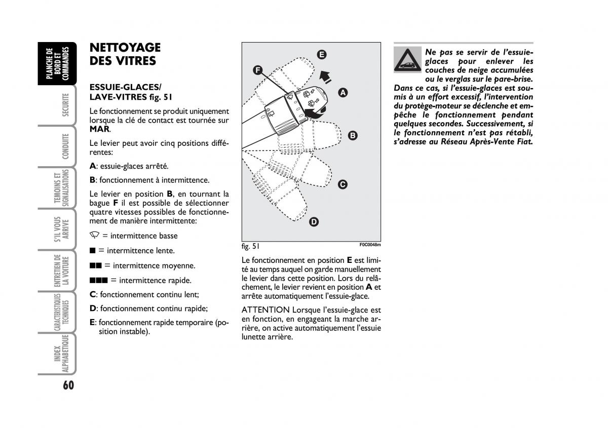 Fiat Stilo manuel du proprietaire / page 61