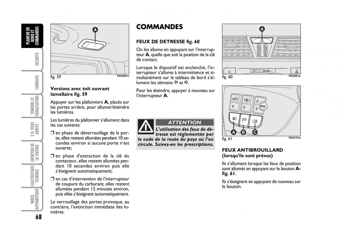 Fiat Stilo manuel du proprietaire / page 69