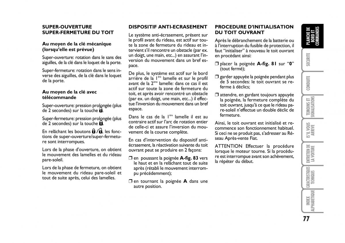 Fiat Stilo manuel du proprietaire / page 78