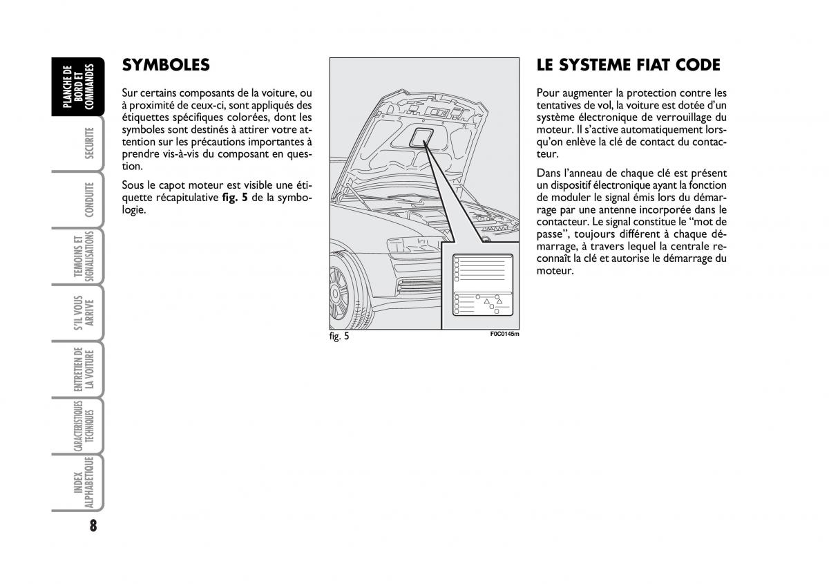 Fiat Stilo manuel du proprietaire / page 9