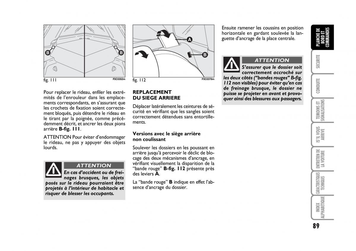 Fiat Stilo manuel du proprietaire / page 90