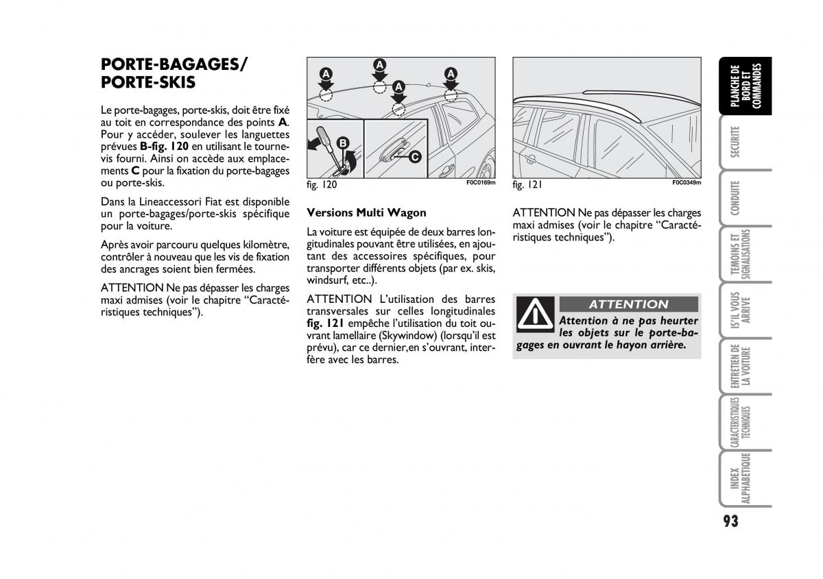 Fiat Stilo manuel du proprietaire / page 94