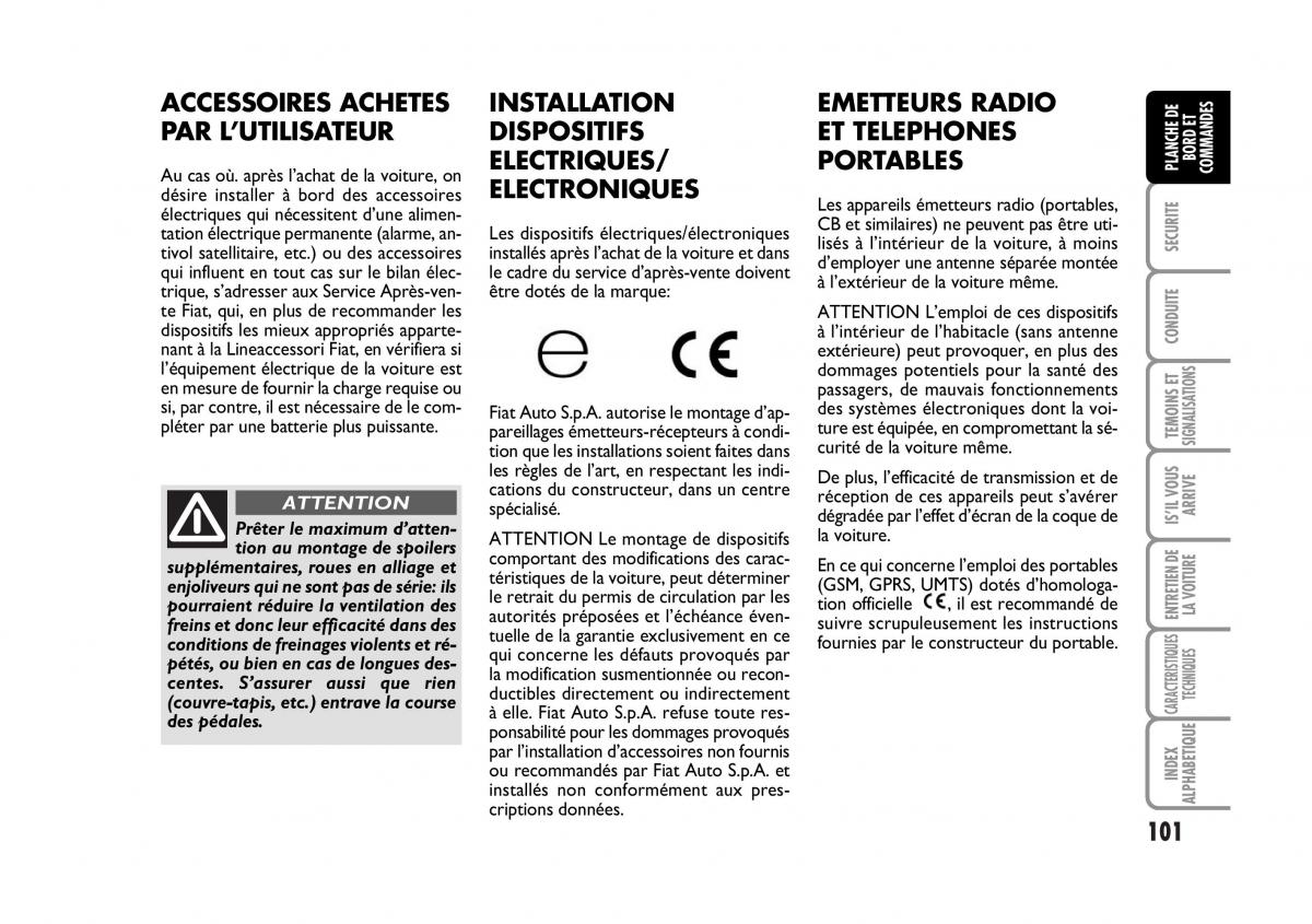 Fiat Stilo manuel du proprietaire / page 102