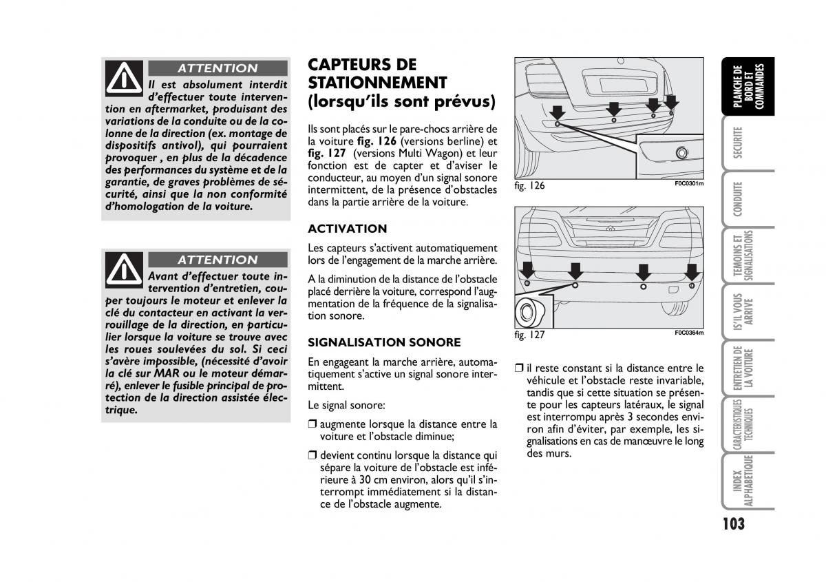 Fiat Stilo manuel du proprietaire / page 104