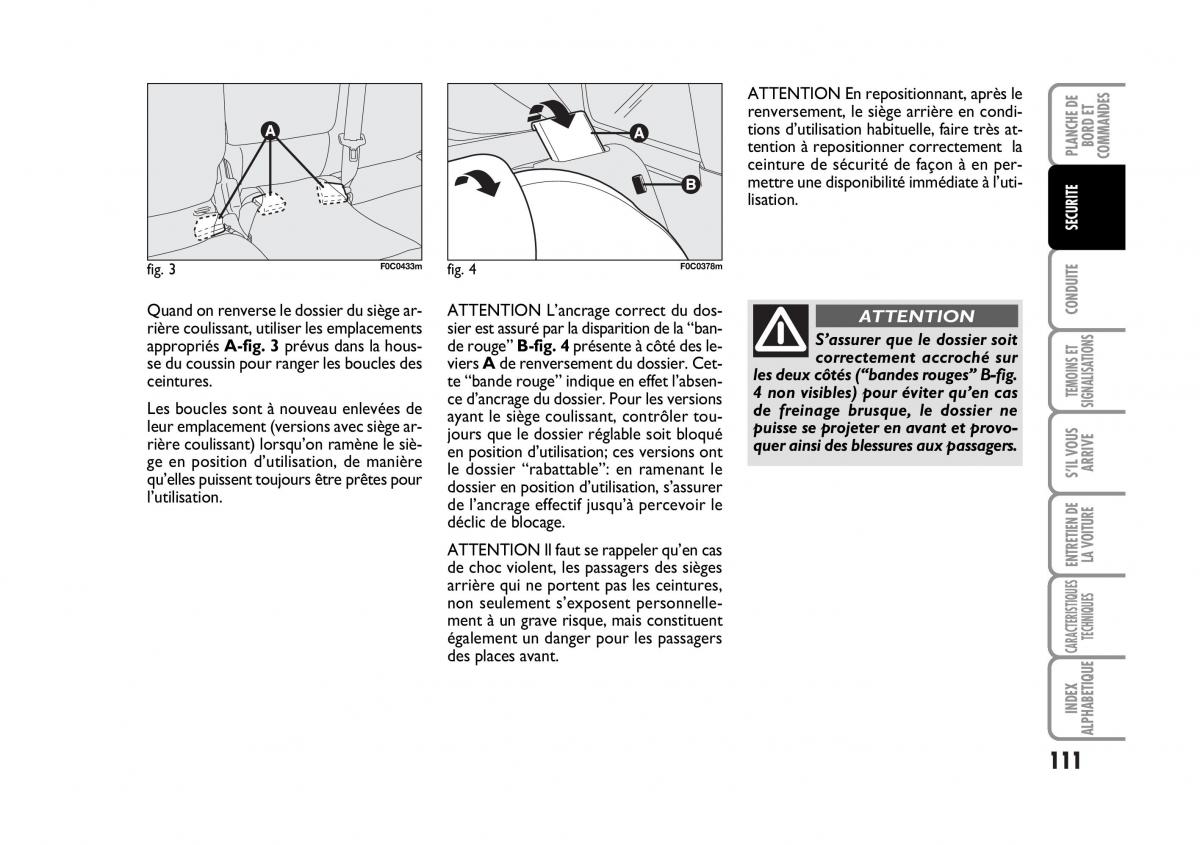 Fiat Stilo manuel du proprietaire / page 112