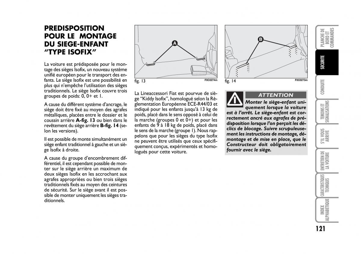 Fiat Stilo manuel du proprietaire / page 122