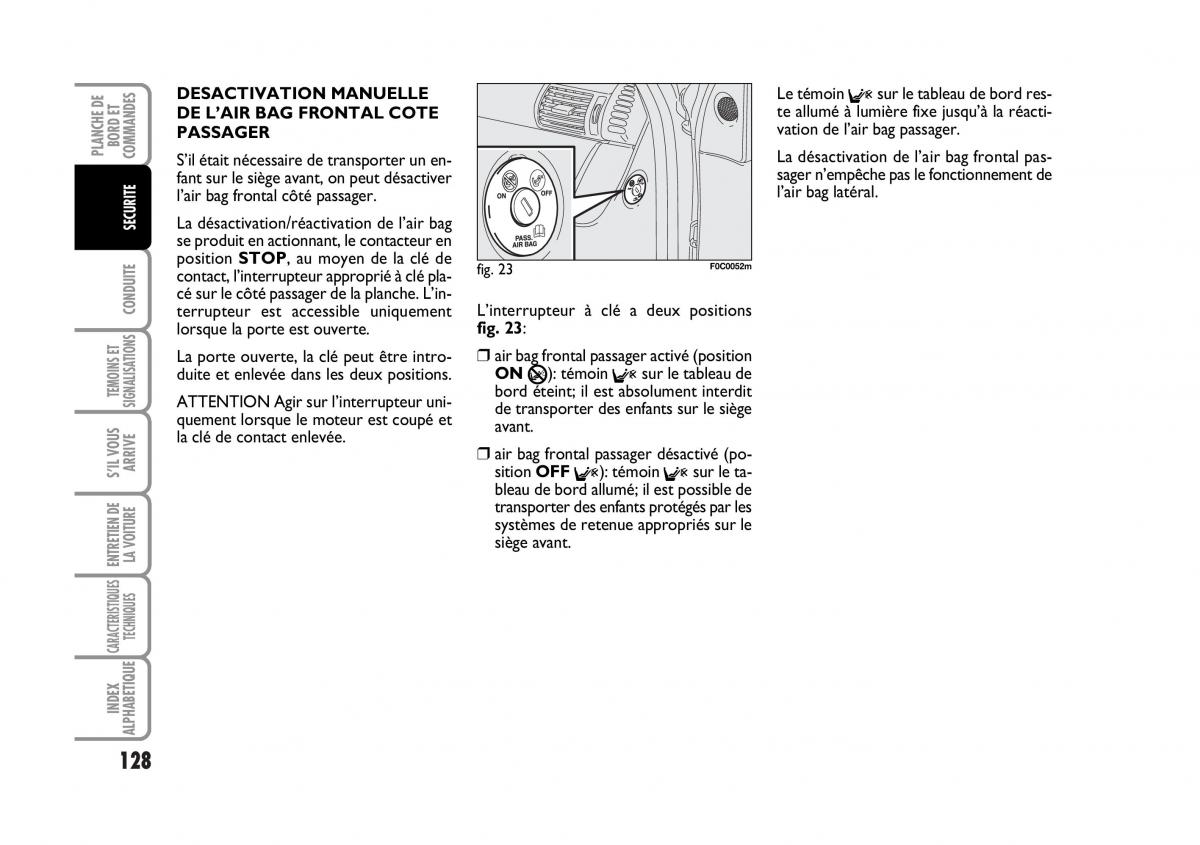 Fiat Stilo manuel du proprietaire / page 129