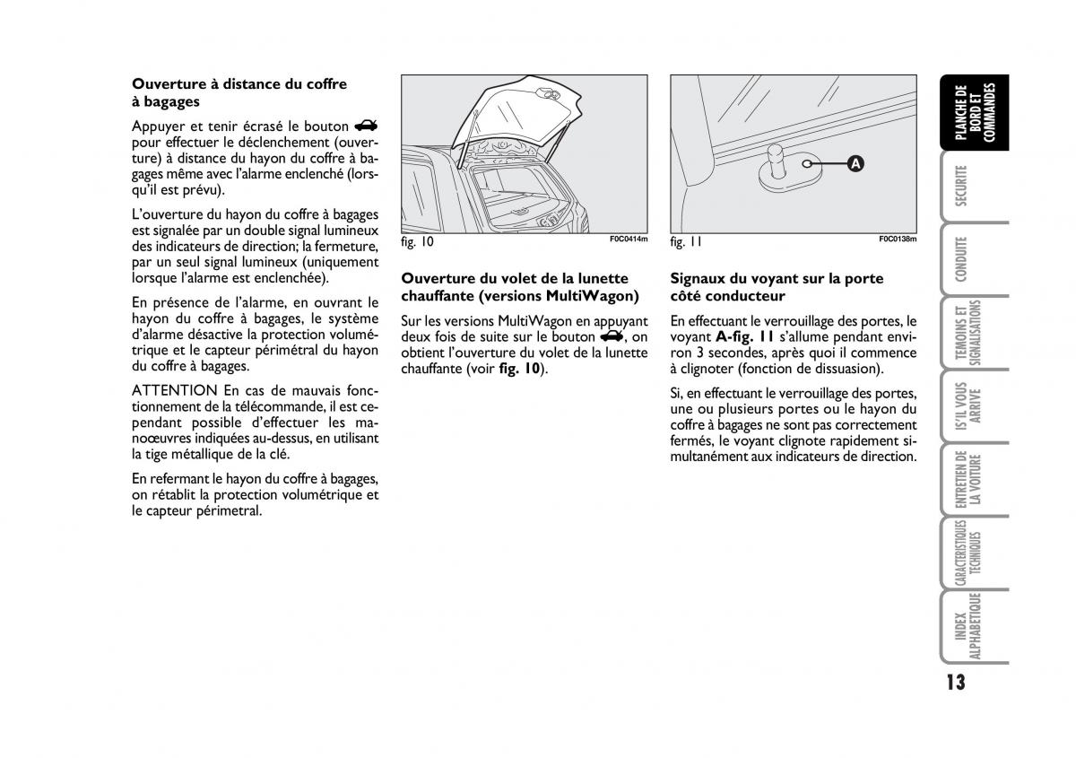 Fiat Stilo manuel du proprietaire / page 14