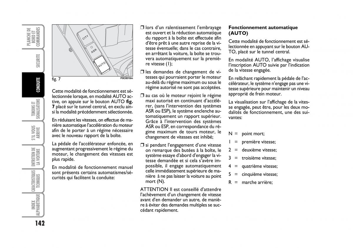 Fiat Stilo manuel du proprietaire / page 143