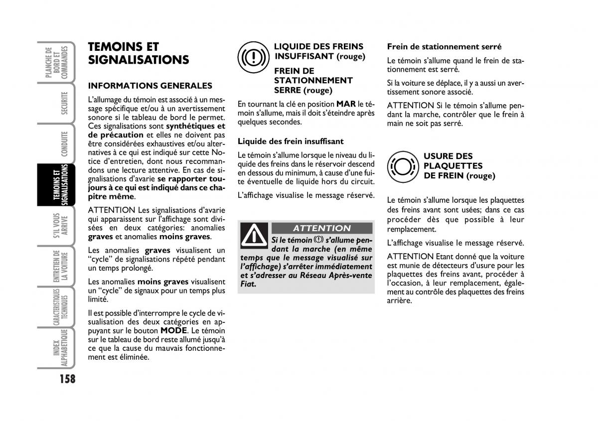 Fiat Stilo manuel du proprietaire / page 159