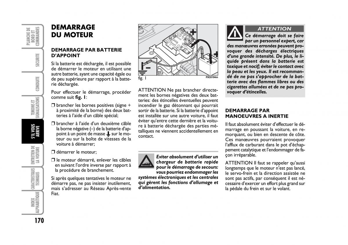 Fiat Stilo manuel du proprietaire / page 171