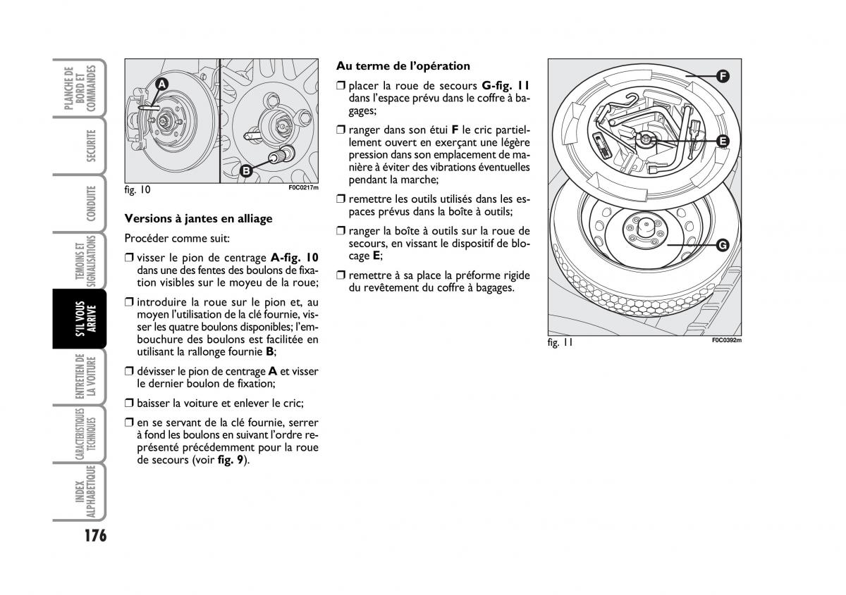 Fiat Stilo manuel du proprietaire / page 177