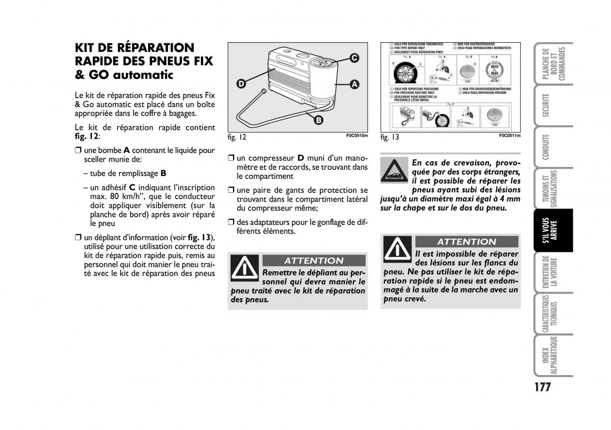 Fiat Stilo manuel du proprietaire / page 178