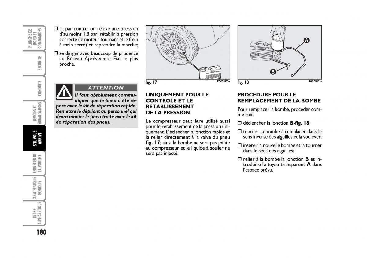 Fiat Stilo manuel du proprietaire / page 181