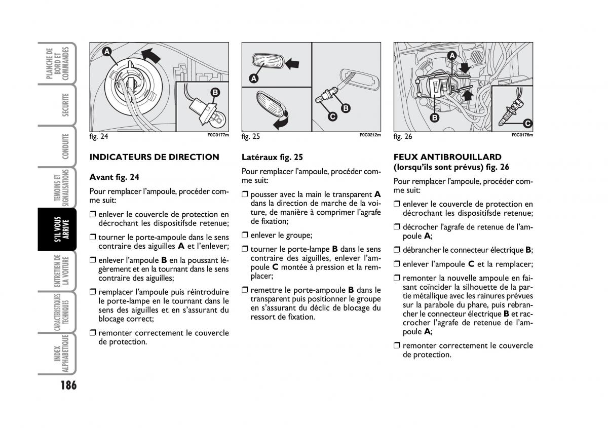 Fiat Stilo manuel du proprietaire / page 187