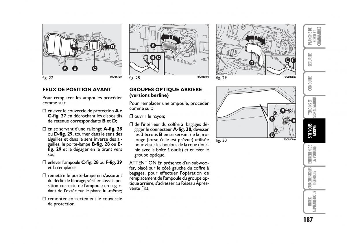 Fiat Stilo manuel du proprietaire / page 188