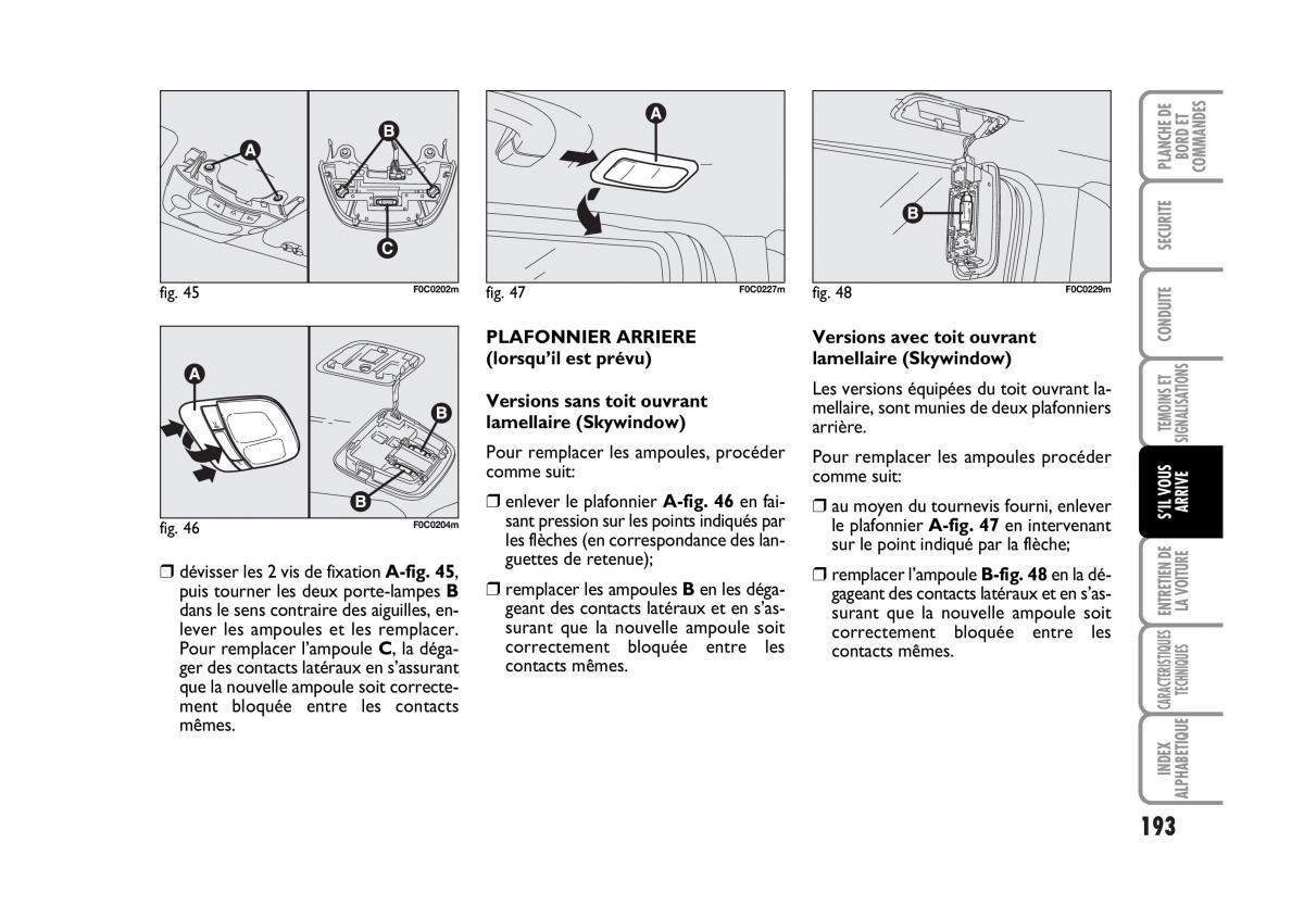 Fiat Stilo manuel du proprietaire / page 194