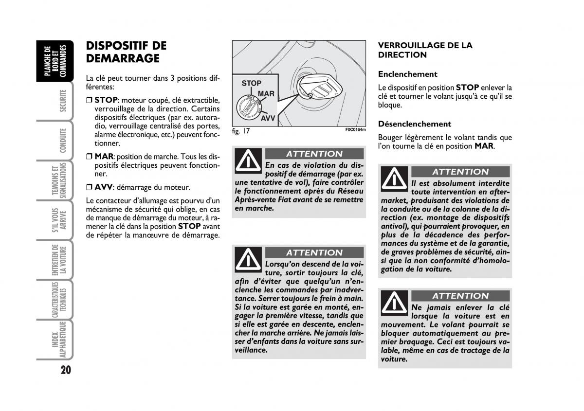 Fiat Stilo manuel du proprietaire / page 21