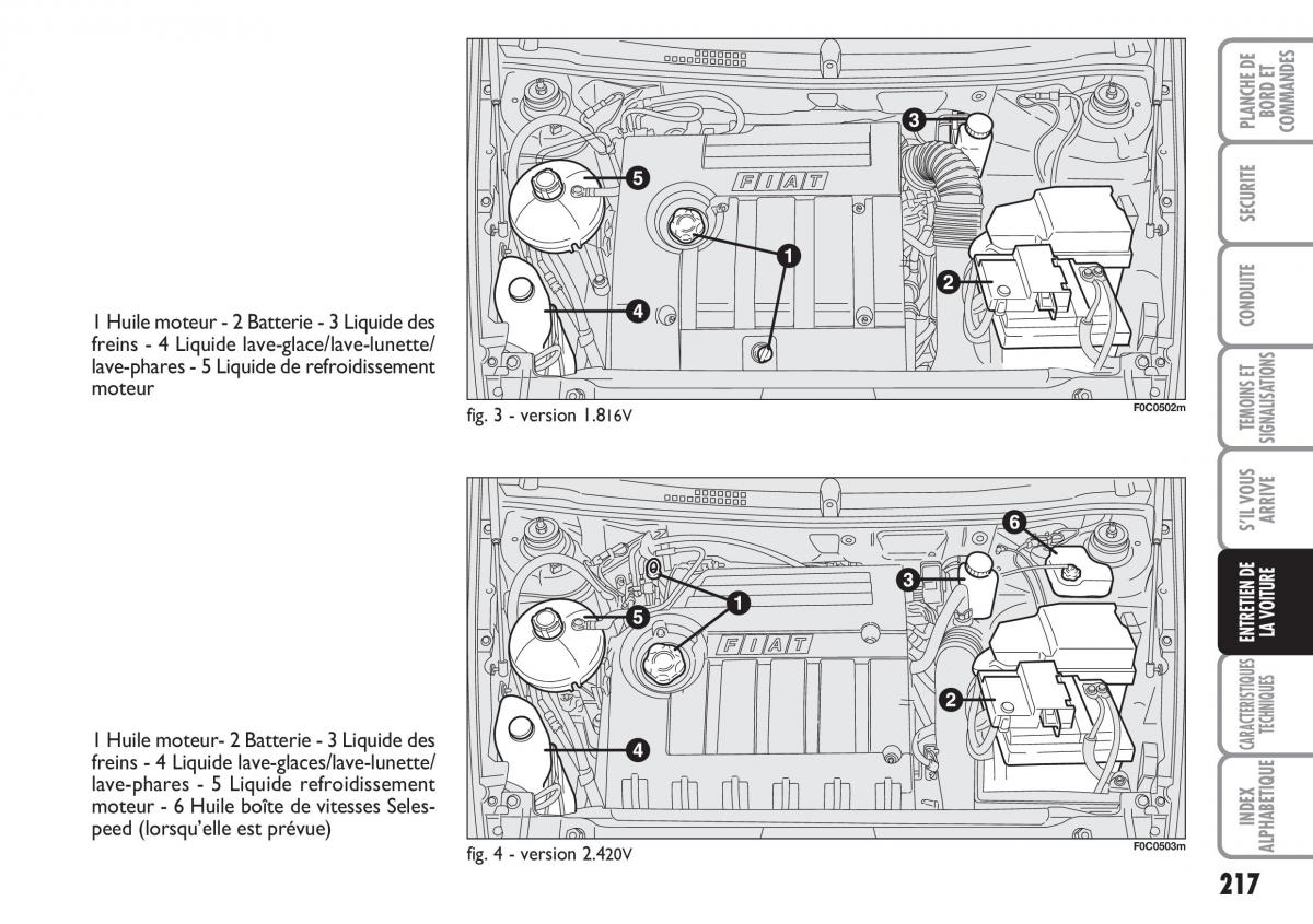 Fiat Stilo manuel du proprietaire / page 218