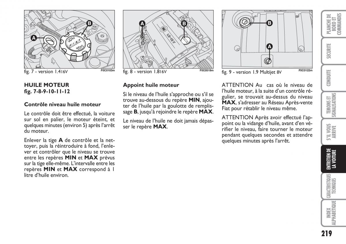 Fiat Stilo manuel du proprietaire / page 220