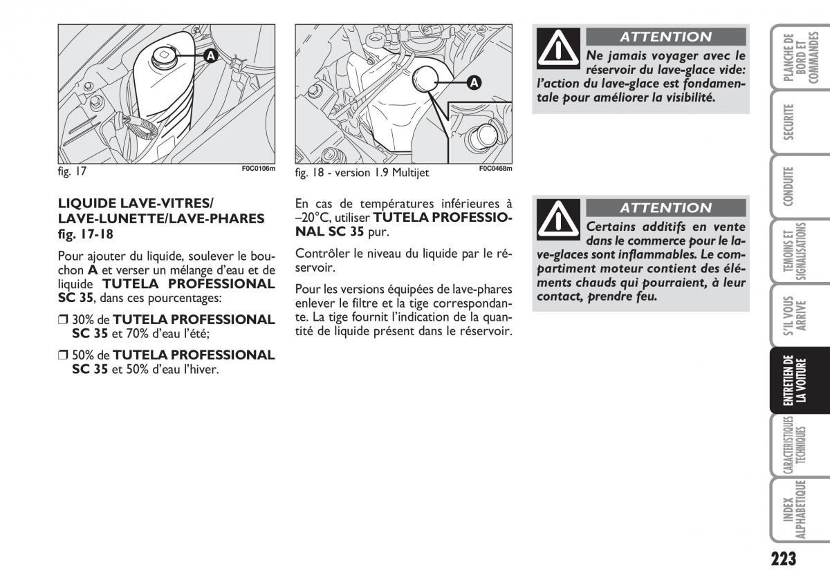 Fiat Stilo manuel du proprietaire / page 224