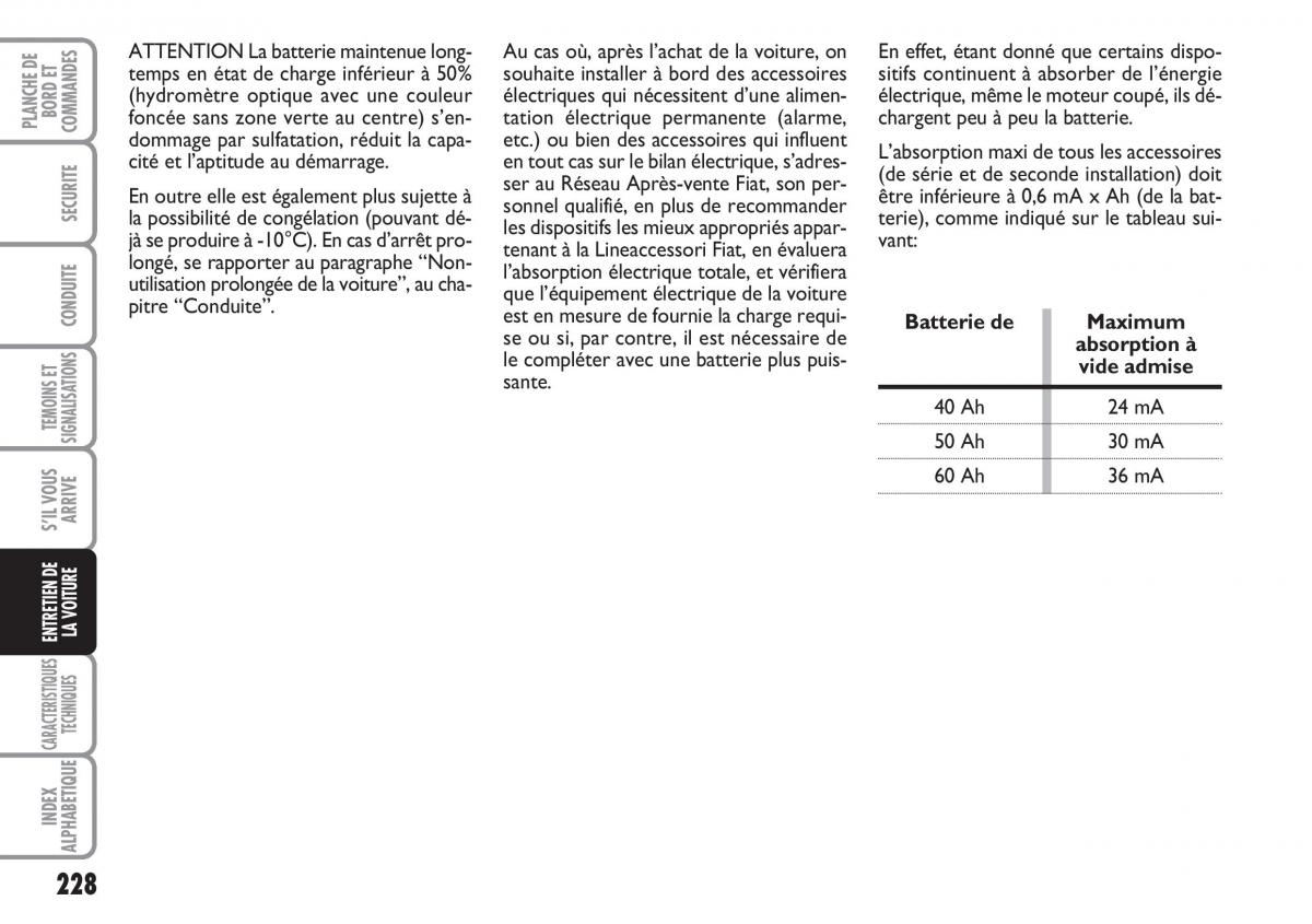 Fiat Stilo manuel du proprietaire / page 229