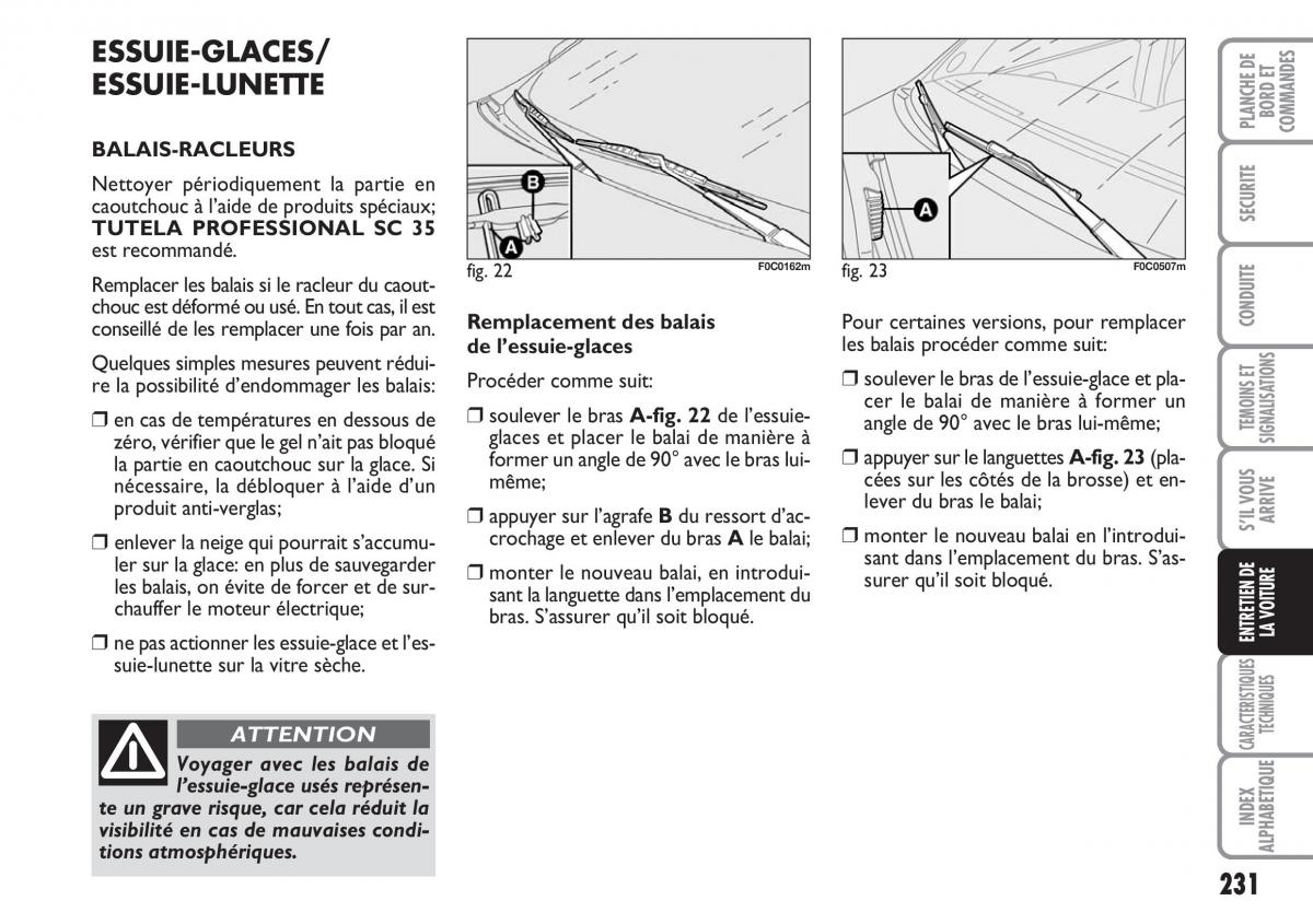 Fiat Stilo manuel du proprietaire / page 232