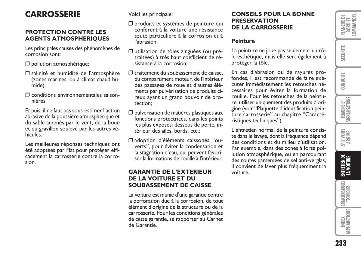 Fiat Stilo manuel du proprietaire / page 234