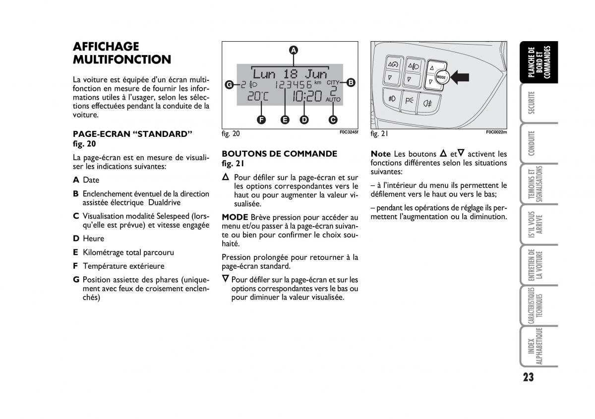 Fiat Stilo manuel du proprietaire / page 24