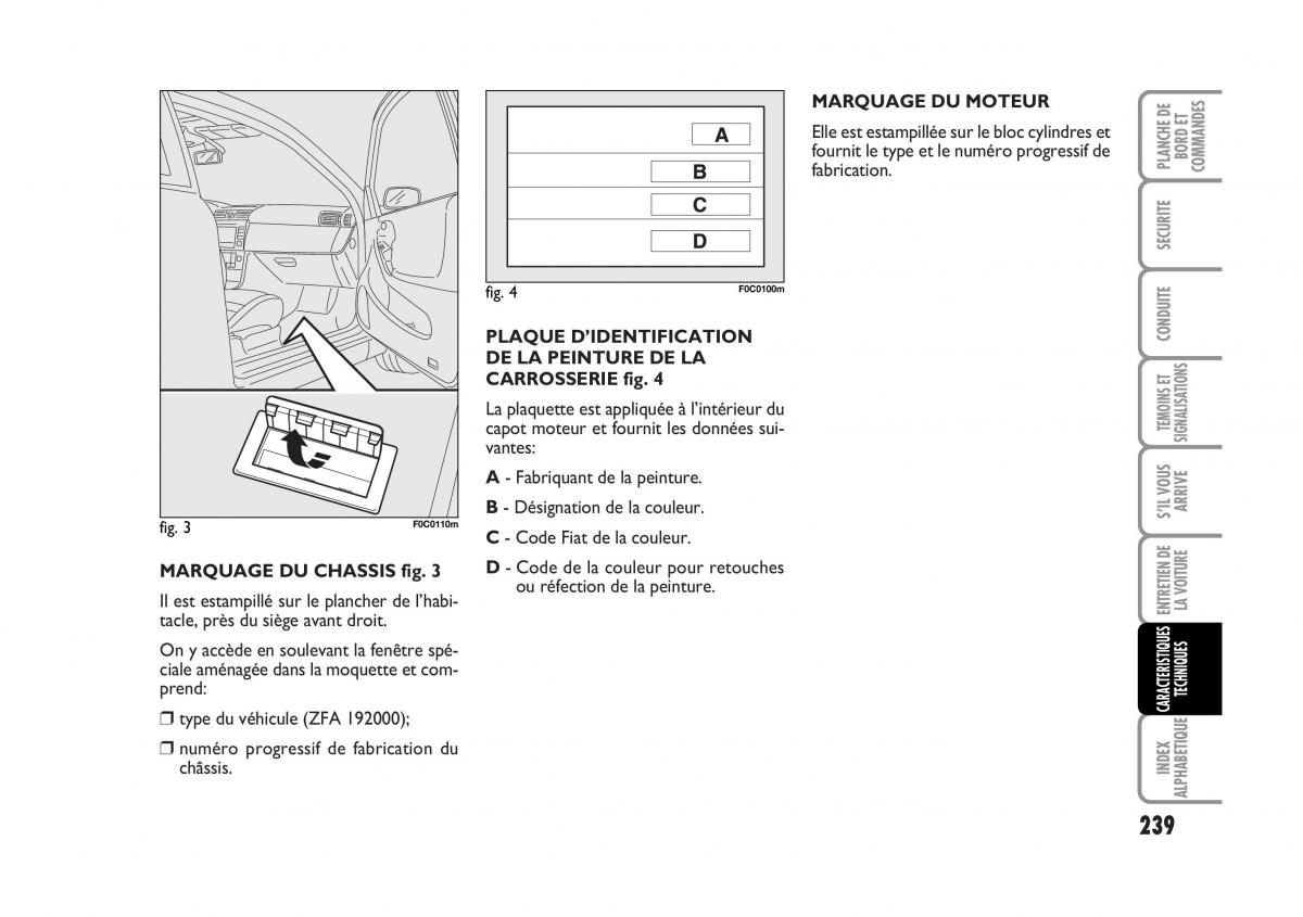 Fiat Stilo manuel du proprietaire / page 240