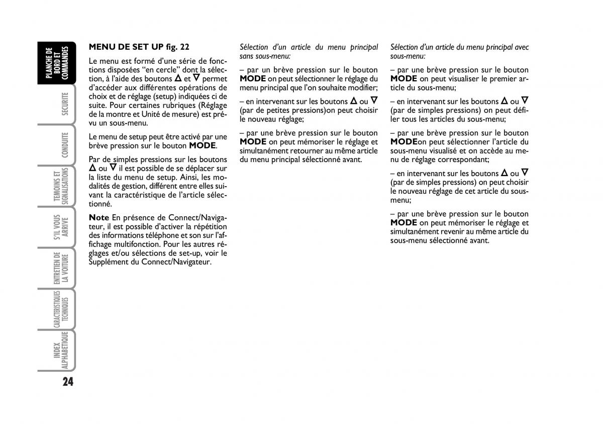 Fiat Stilo manuel du proprietaire / page 25