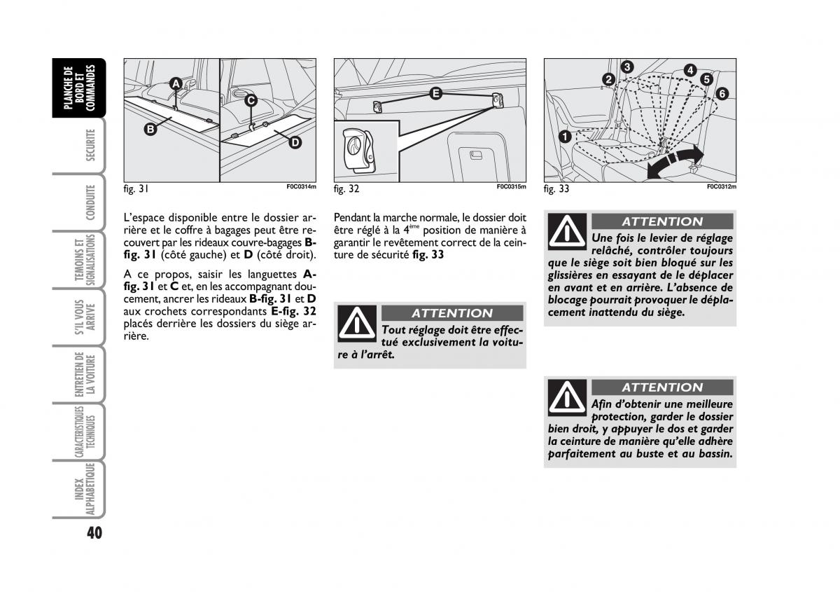 Fiat Stilo manuel du proprietaire / page 41