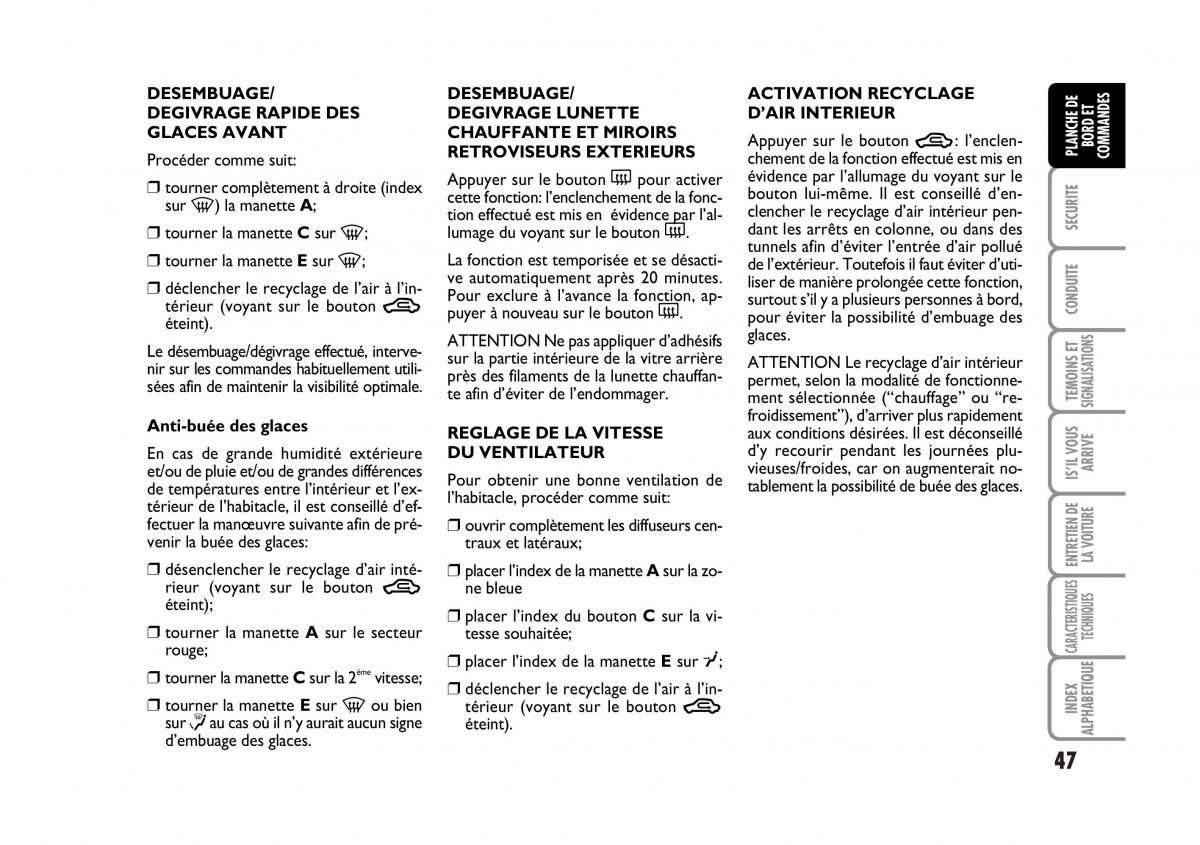 Fiat Stilo manuel du proprietaire / page 48