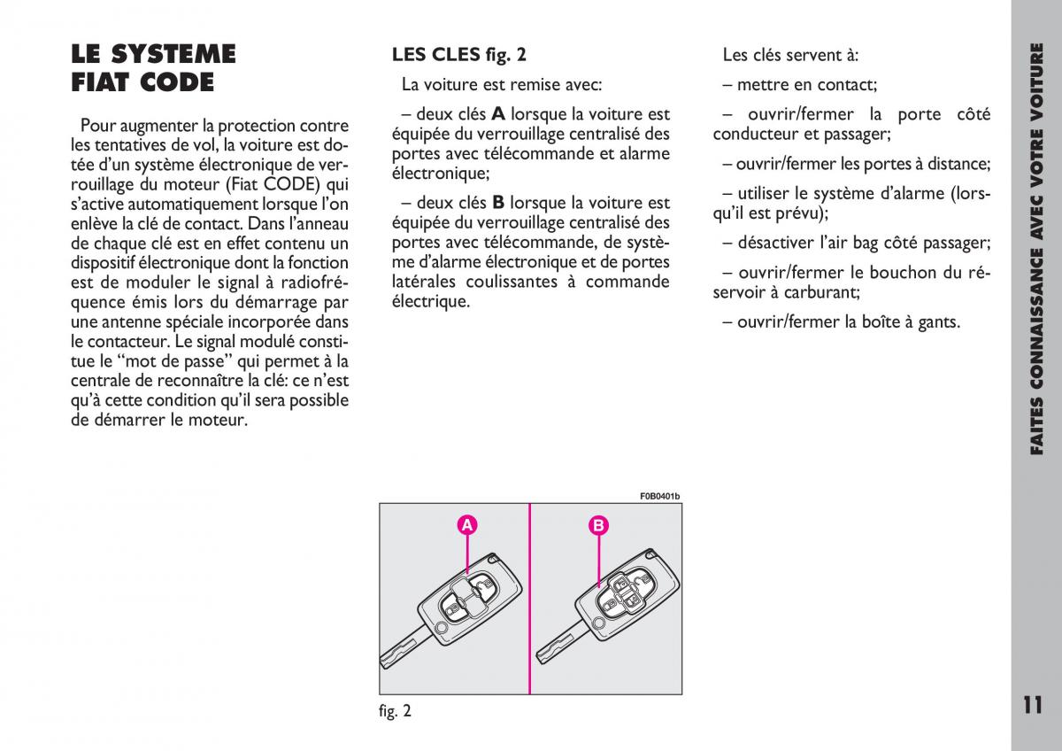 Fiat Ulysse manuel du proprietaire / page 12