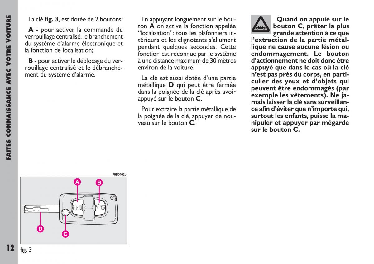 Fiat Ulysse manuel du proprietaire / page 13