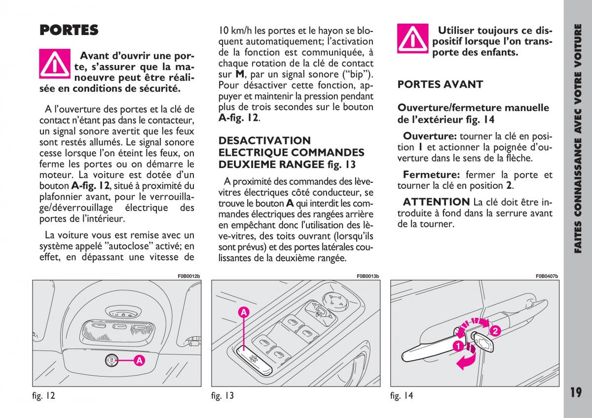 Fiat Ulysse manuel du proprietaire / page 20