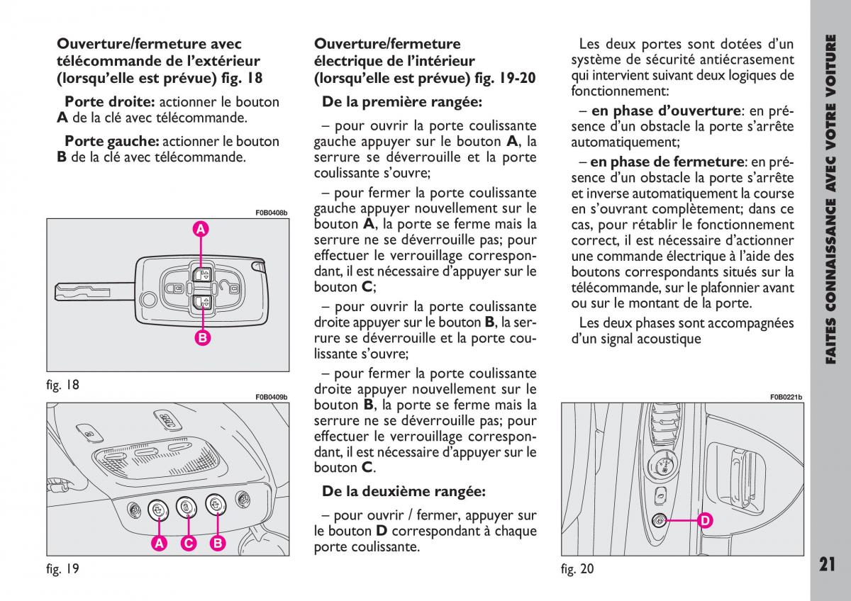 Fiat Ulysse manuel du proprietaire / page 22
