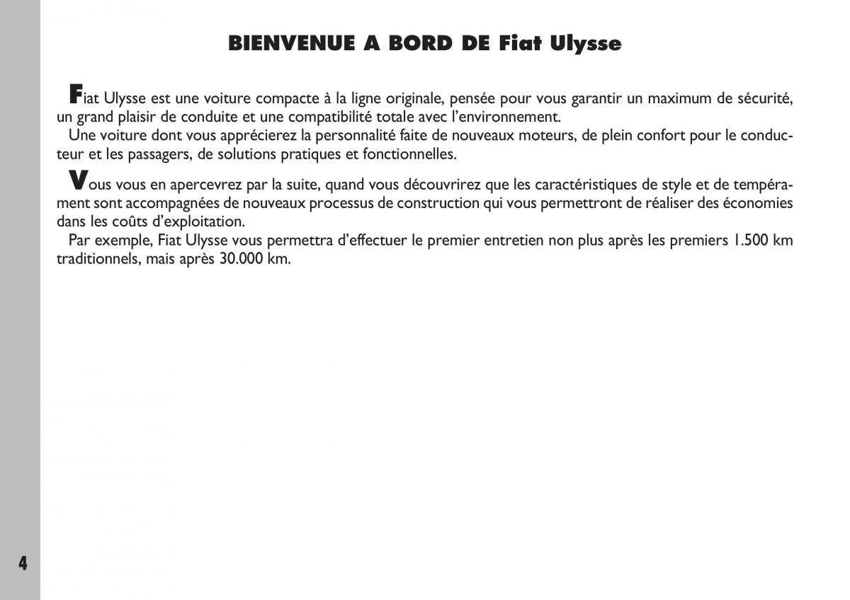 Fiat Ulysse manuel du proprietaire / page 5