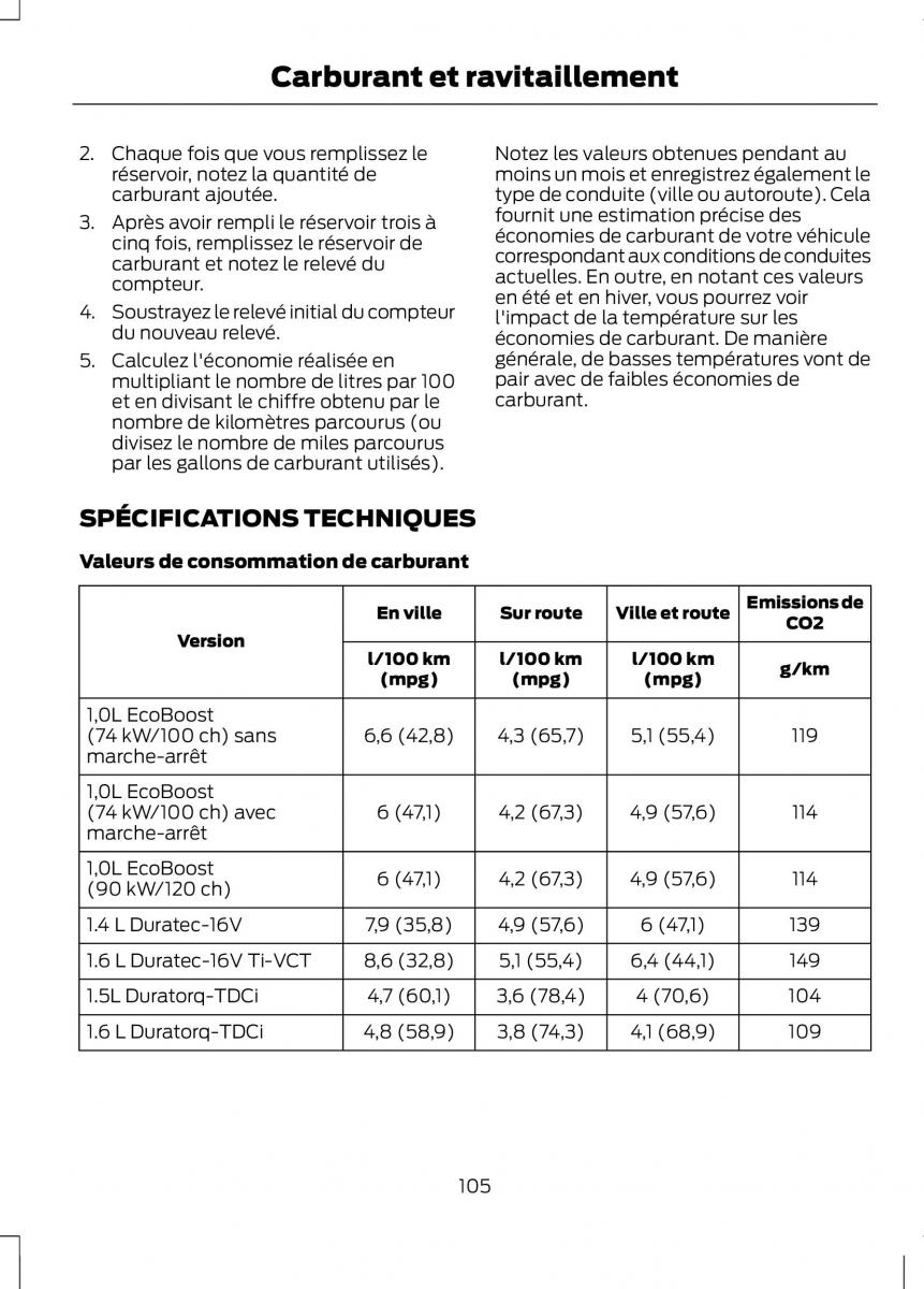 Ford B Max manuel du proprietaire / page 107