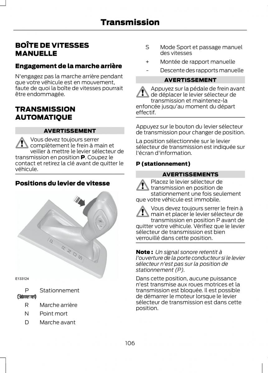 Ford B Max manuel du proprietaire / page 108