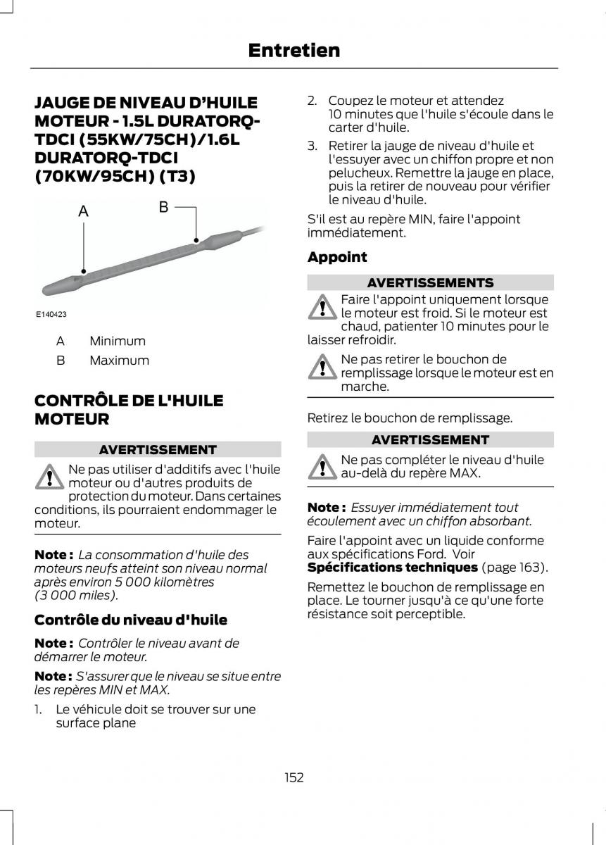 Ford B Max manuel du proprietaire / page 154