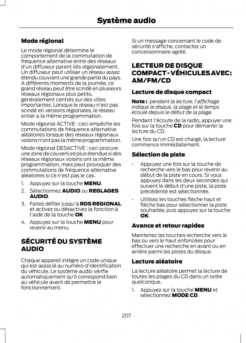 Ford B Max manuel du proprietaire / page 209