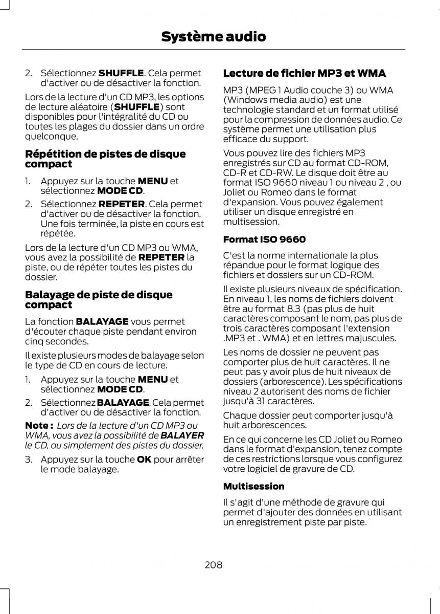 Ford B Max manuel du proprietaire / page 210