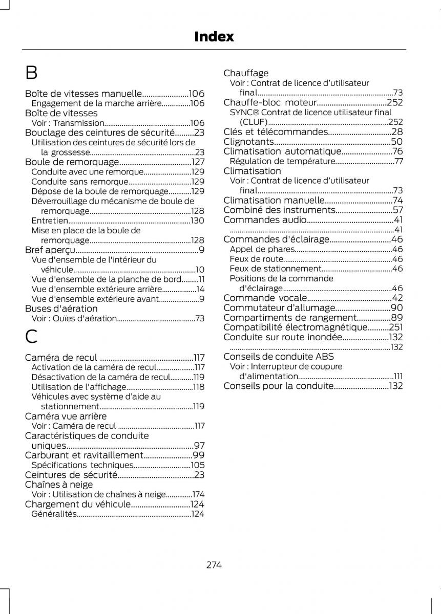 Ford B Max manuel du proprietaire / page 276