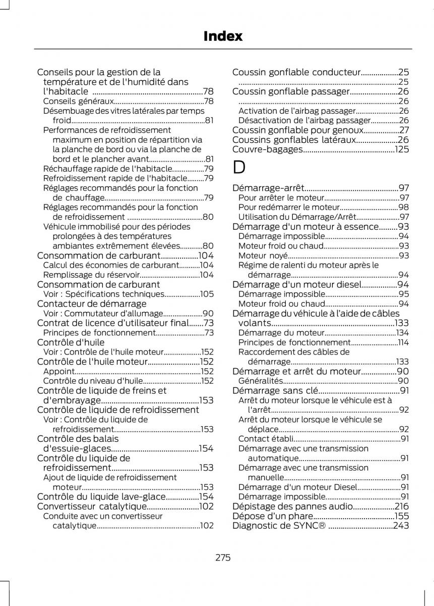 Ford B Max manuel du proprietaire / page 277