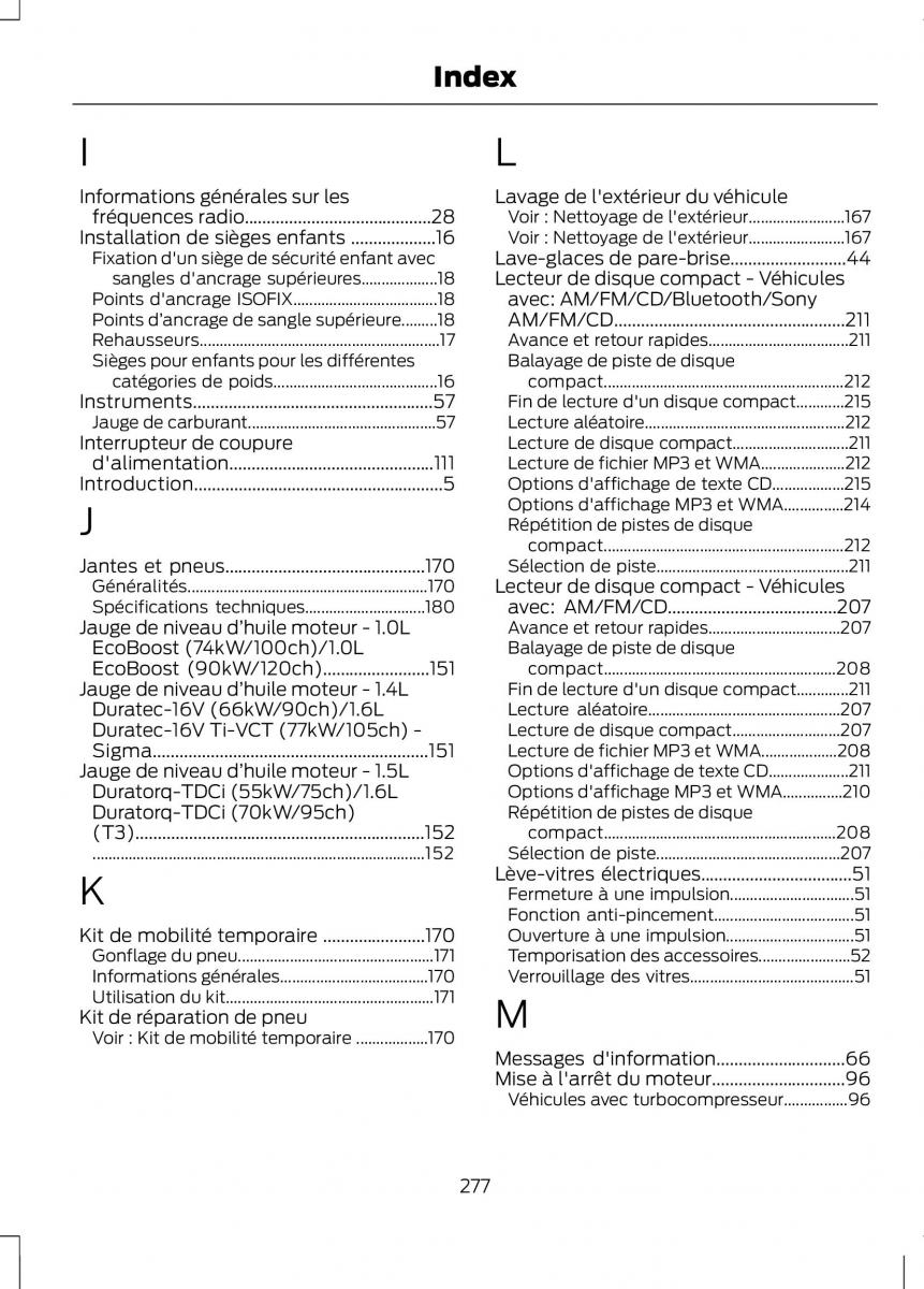 Ford B Max manuel du proprietaire / page 279